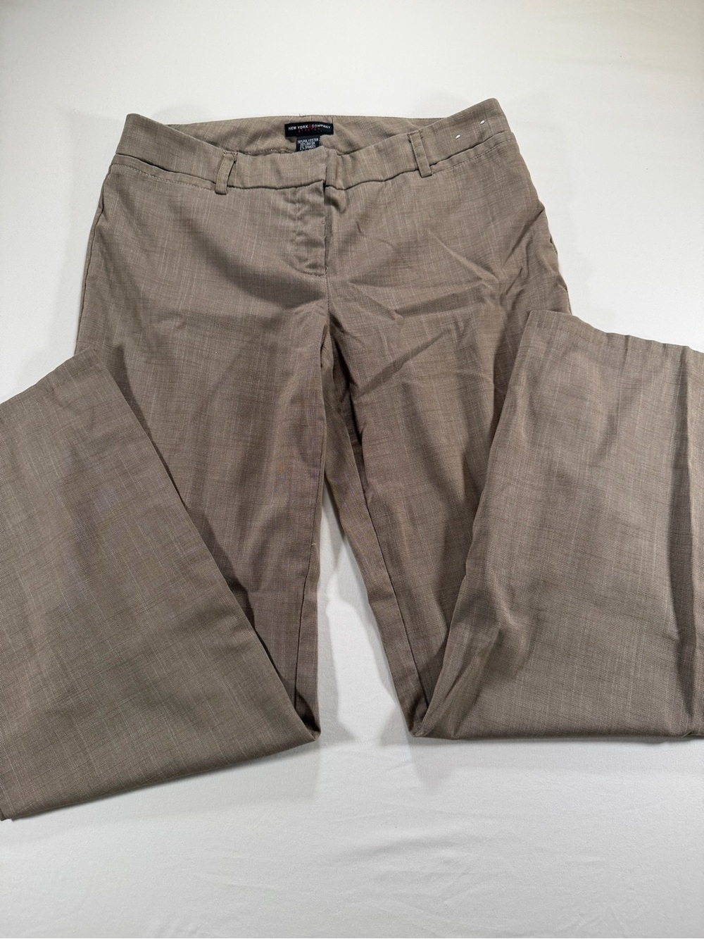 Taupe Straight-Leg Dress Trousers